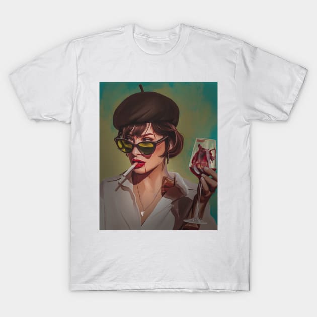 Smoking girl T-Shirt by ElenaM